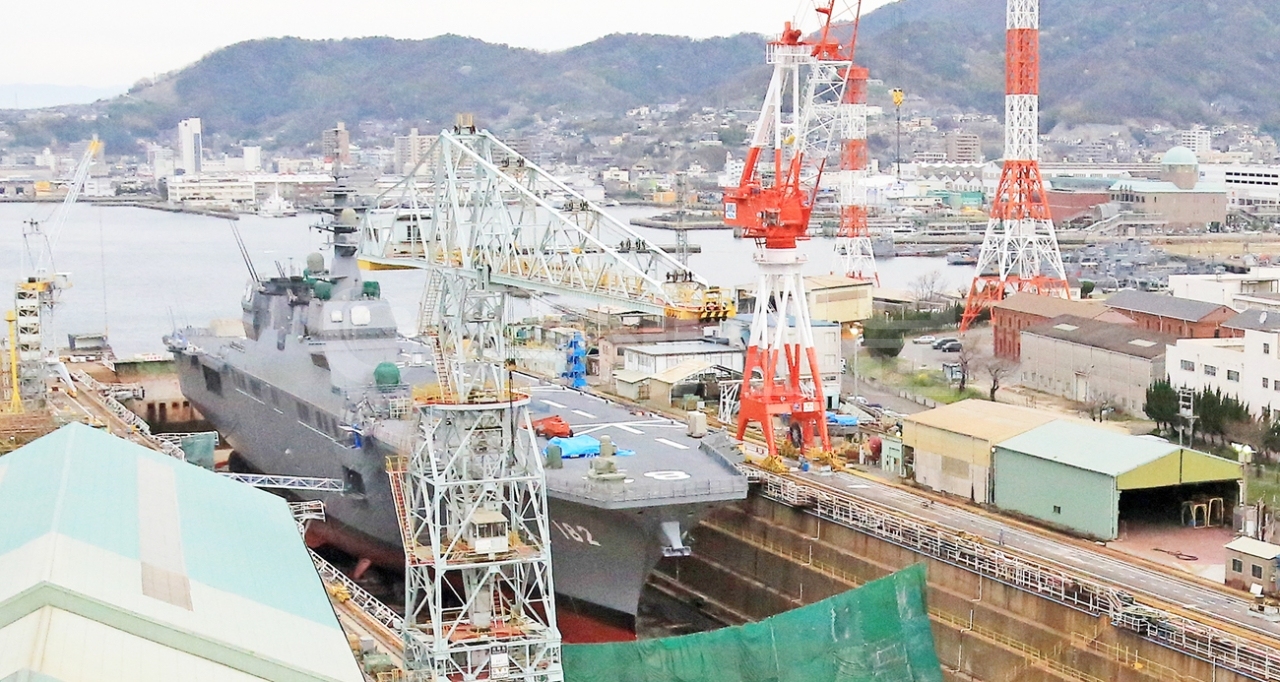 일본 조선사업 빅5 가운데 3개가 문을 닫은 가운데 남은 이마바리 조선소와 Japan Marine United 조선소는 해운사업과 함께 조선업을 지탱하고 있다. 사진은 이마바리 조선소