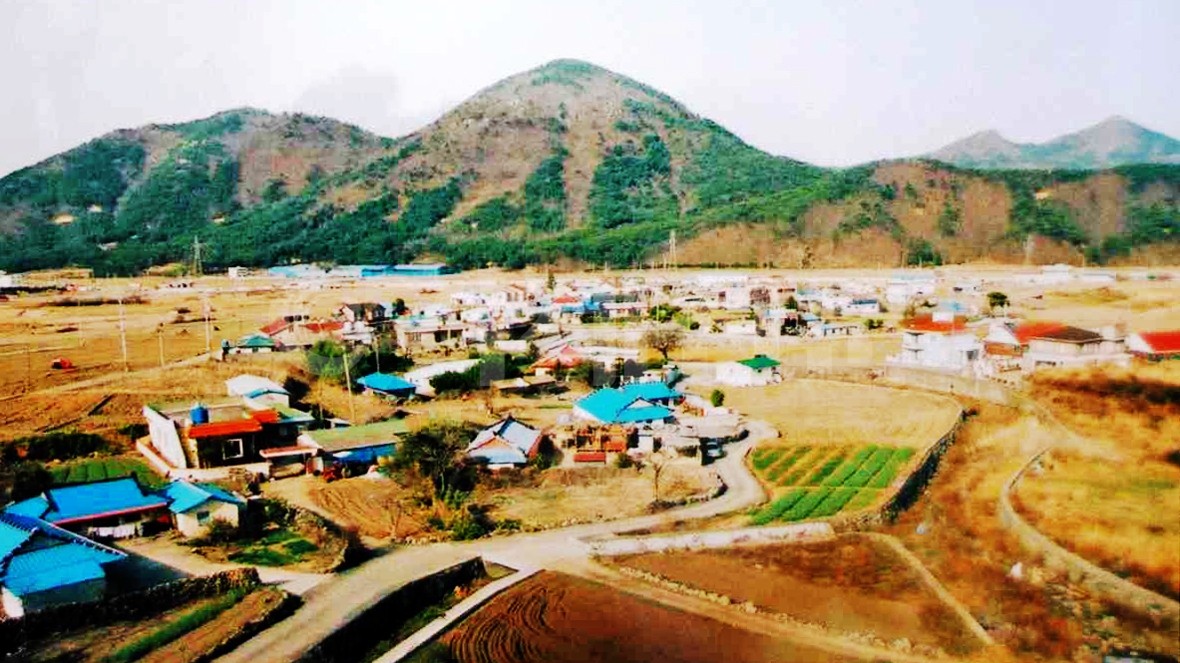 1973년 봄 고현에서 문동으로 가는 도로변 계룡산 아래 있는 상동마을.