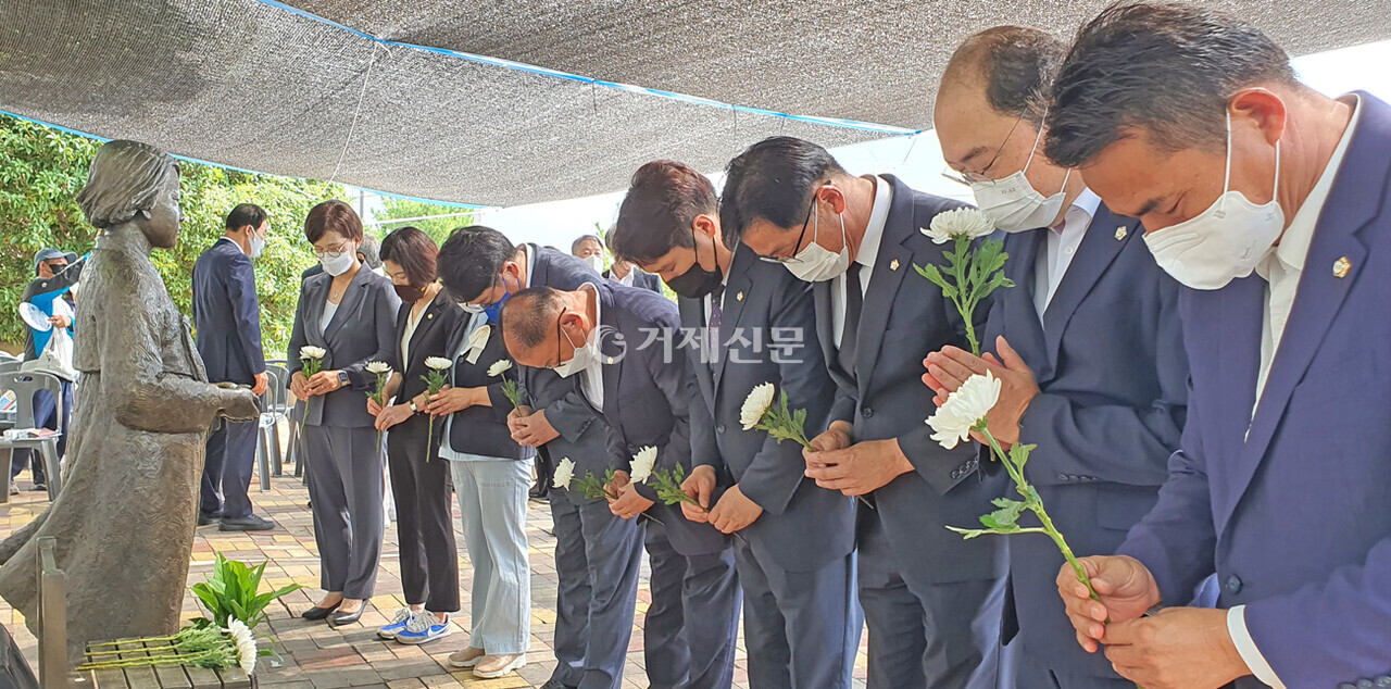 지난 13일 열린 '제5회 일본군 위안부 피해자 기림의날'  기념식. /사진= 이남숙 기자