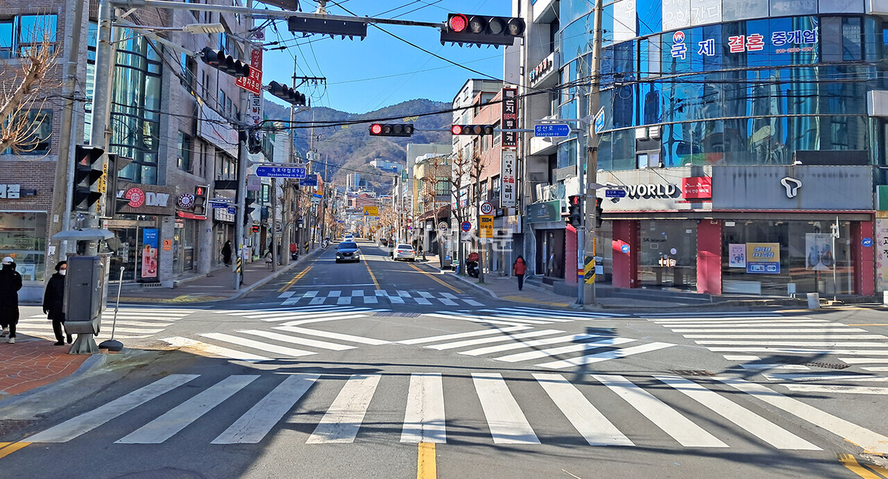 거제 국산·주공사거리, 대각선 횡단보도 설치